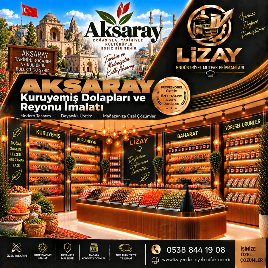 Aksaray Kuruyemiş Dolapları ve Reyonu İmalatı