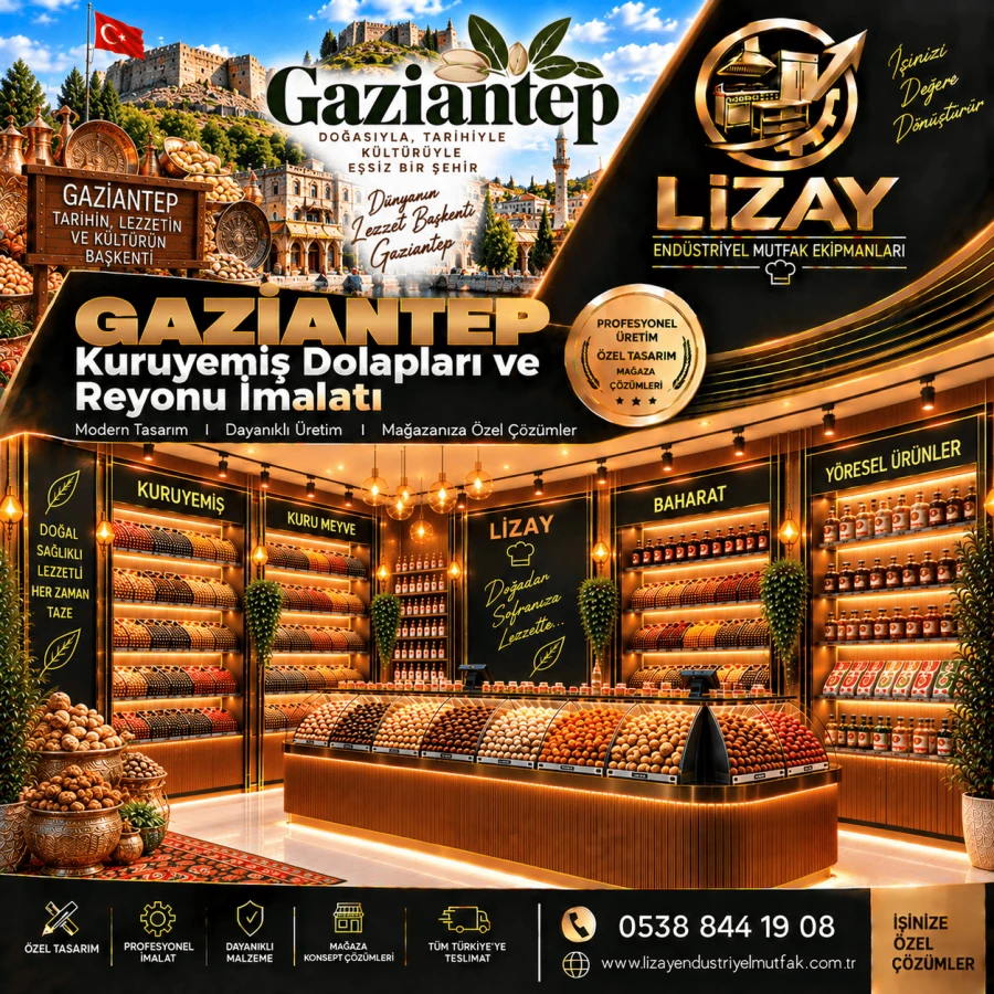 Gaziantep Kuruyemiş Dolapları ve Reyonu İmalatı