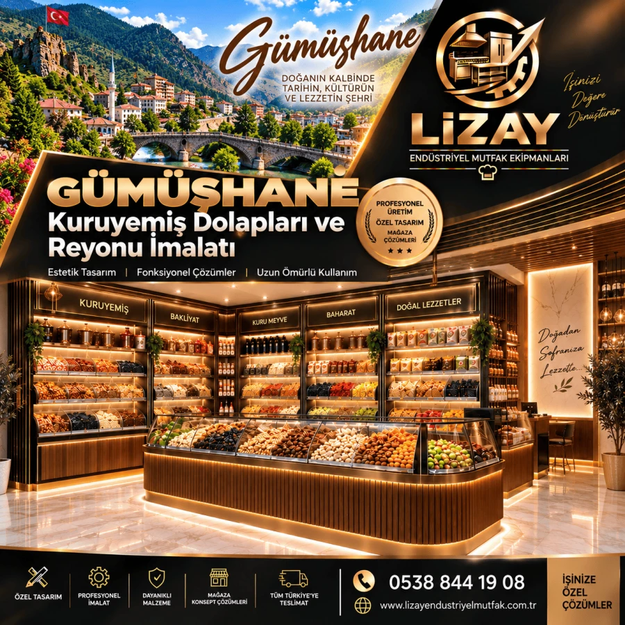 Gümüşhane Kuruyemiş Dolapları ve Reyonu İmalatı