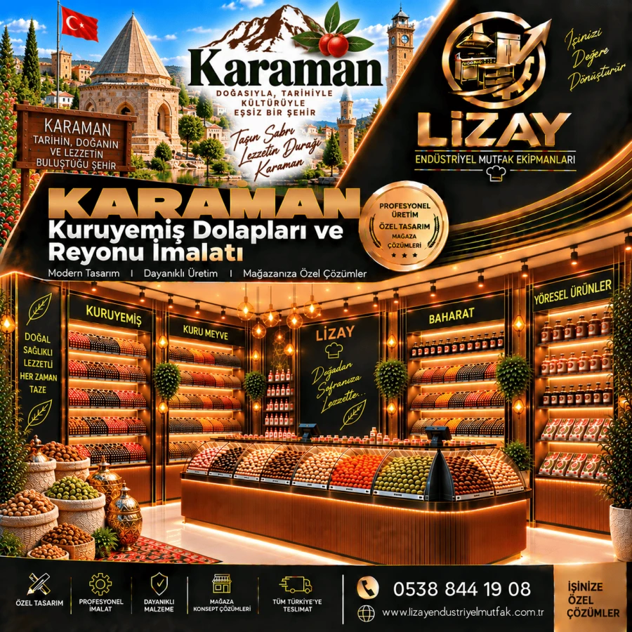 Karaman Kuruyemiş Dolapları ve Reyonu İmalatı