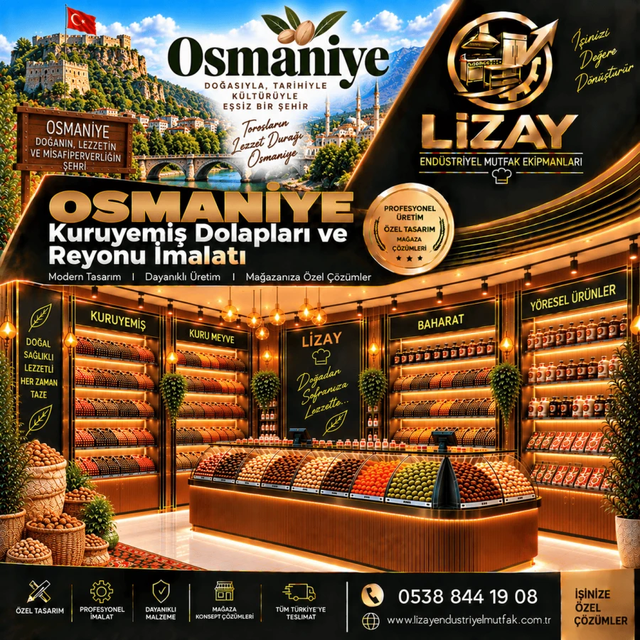 Osmaniye Kuruyemiş Dolapları ve Reyonu İmalatı
